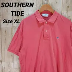 US古着 SOUTHERN TIDE ポロシャツ XL ピンク 刺繍 魚 大きめ