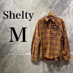 Shelty レディース M イエロー チェック ネルシャツ 長袖 古着 美品のサムネイル