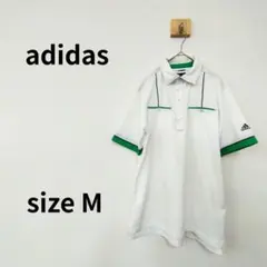 adidas ホワイト ゴフル ポロシャツ メッシュ メンズ Mサイズ 1947