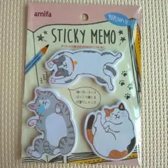 amifa ダイカット付箋 90P だらだらアニマル ねこのサムネイル