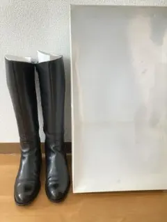 ブラックロングブーツ サイドファスナー 卑弥呼　ウォーターマッサージインソール