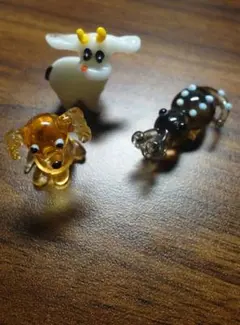 ガラス細工　動物　3点セット