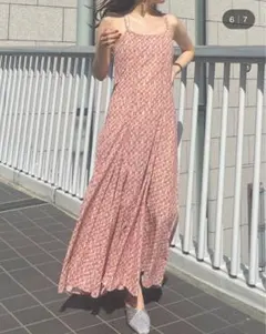 美品 MERCURYDUO ジオメトリックロングキャミワンピース　フリー