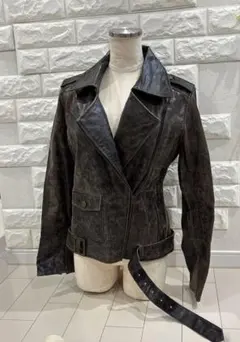 ダークグレー ライダースジャケット サイズ2