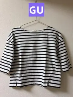 GU ストライプ 五分袖 トップス S