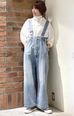 最終価格❣️美品❣️ニコアンド❣️レディース❣️ワイド❣️パンツ❣️サスペンダー付き❣️