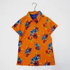 ルコックスポルティフ　総柄ゴルフポロシャツ　Sサイズ