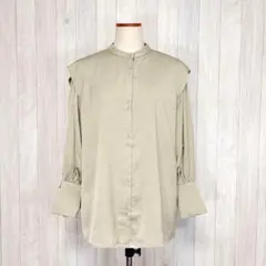 【JEANASIS】長袖 バンドカラーシャツブラウス トップス 後ろタック