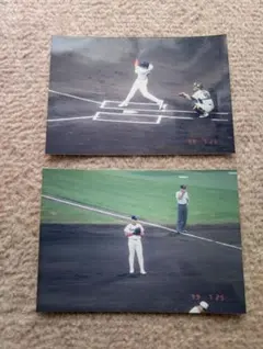 プロ野球オールスター1999年 ペタジーニ 生写真２枚セット 甲子園