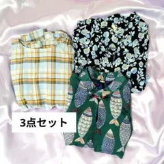 夏 ロング ワンピース チェック 魚 レトロ