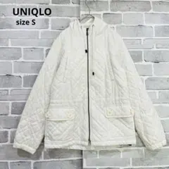 ⁠ユニクロ UNIQLO キルティングジャケット フード 白 【S⁠】D542