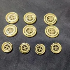 4つ穴ボタン　2種　10個セット