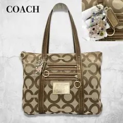 COACH Poppy デニム y2k ロゴ チャーム付 ハンドバッグコーチ廃盤 