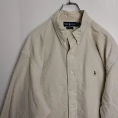 ラルフローレン 長袖シャツ BDシャツ ポニー ベージュ メンズXXL