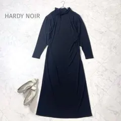 美品✨HARDY NOIR 前後2WAY 黒　ボウタイロングワンピース 日本製