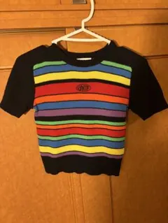 UNIF ストライプニットTシャツ Sサイズのサムネイル