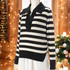 ち*ま様 フォクシー　ボーダー　ポロニット　デイジーリン　セーター　42 美品