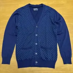 CONFIRM ネイビー ドット柄 カーディガン