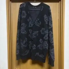 GU ブラッシーニット Vネック カーディガン ペイズリー Lサイズ