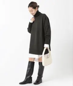 CINOH チノ タートルネックニットミニドレス ワンピ ドゥーズィエムクラス