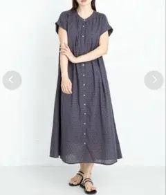 新品タグ付◉ BLACK DOORS リネンリヨセルドットワンピース かぐれ