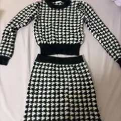 REDYAZEL 千鳥格子柄ニットセットアップ