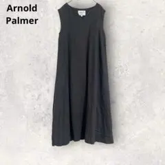 アーノルドパーマー　ノースリーブワンピース　ロング丈　M グレー　リネン混　麻