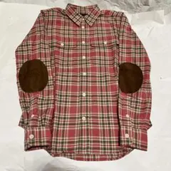 【ラルフローレン】 ネルシャツ ピンク チェック レザー エルボーパッチ 4