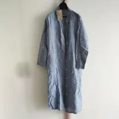無印良品 リネン長袖シャツワンピース S