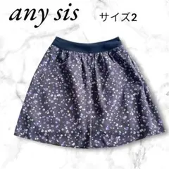 エニィスィス♡any sis フレアスカートサイズ2 春夏秋サラサラシフォン総柄