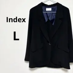 インデックス レディース テーラードジャケット 薄手 黒 ブラック ワンボタン