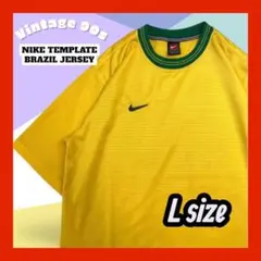 【稀少L/美中古】NIKE ブラジル代表デザイン ゲームシャツ 黒 ブロックコア