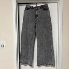 GU グレー ワイドレッグデニム XL