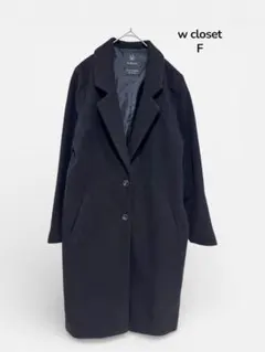 w closet ダブルクローゼットチェスターコート ブラック