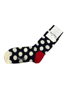 ハッピーソックス ドット柄ソックス ネイビー