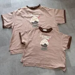 やや美品♡アイスクリームプリント Tシャツ 2枚セット140と100のサムネイル