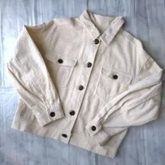コーデュロイジャケット M 白 ホワイト〜クリーム色