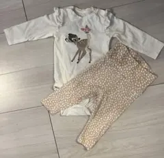 h&m ディズニー バンビ ロンパース 70 レギンス セット