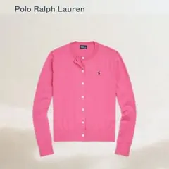 美品 ラルフローレン コットンナイロン クルーネックカーディガン 現行 XS