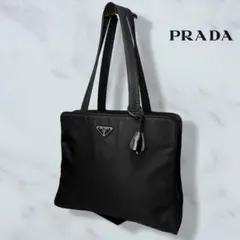 041 美品 PRADA ハンドバッグ トートバッグ 三室構造 黒 q8