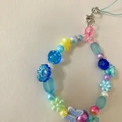 no.8 ビーズストラップ　light blue