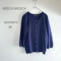 ミッシュマッシュ 七分袖 薄手 ニット カーディガン 38／M ネイビー 通勤