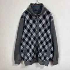 KANGOL カンゴール　スウェット アーガイル　カーディガン　トップス　グレー