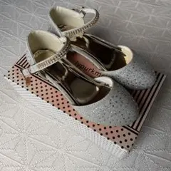 シルバー ビジュー付き フォーマルシューズ　21㎝