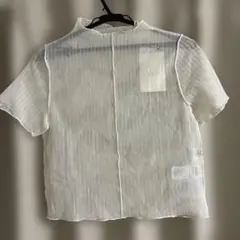 ViS シアーハイネックトップス ホワイト　タグ付き新品のサムネイル