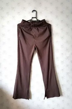 ゆめ様専用☆GU ジーユー リブ スリム フレア パンツ ブラウン М☆