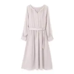 PBD☆前後2Wayサテンシャツワンピース☆Sグレージュ