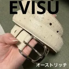 【希少ヴィンテージ】EVISU☆初期☆恵美寿屋オーストリッチベルト☆アイボリーのサムネイル