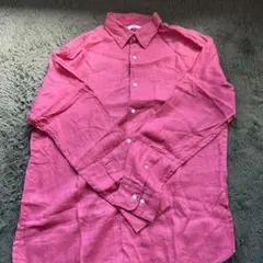 ⭐︎ユニクロ⭐︎リネン ピンク 長袖シャツ XL