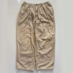 68 コーデュロイ イージーパンツ ベージュ LL オーバーサイズ カジュアル